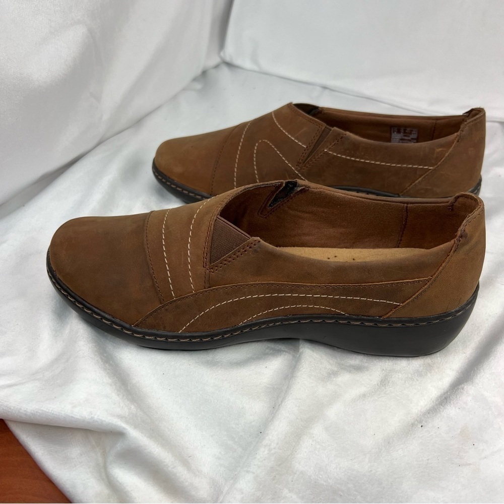CLARKS Cora Edge Dark Tan Loafers - Picture 7 of 12